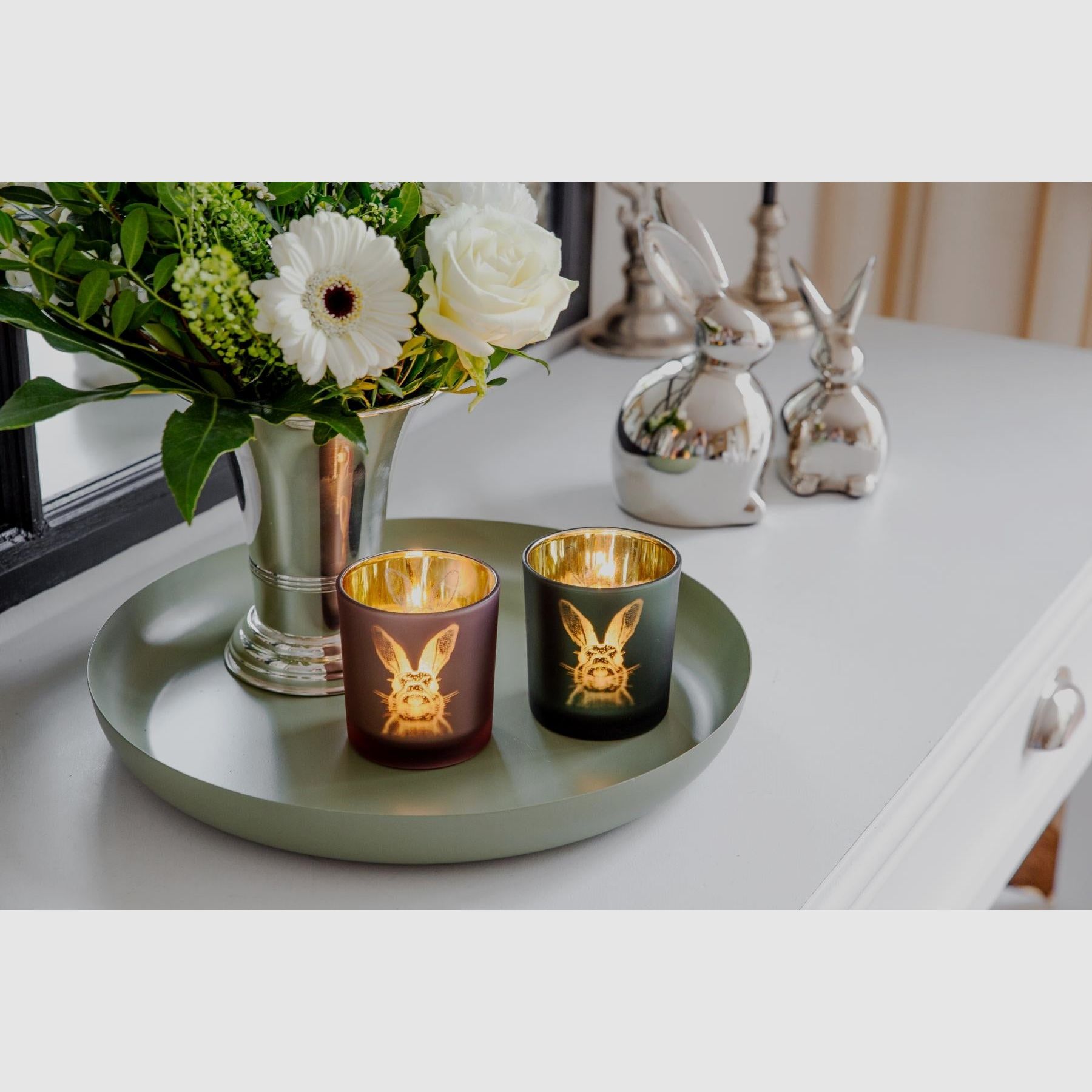 Teelichtglas Hase