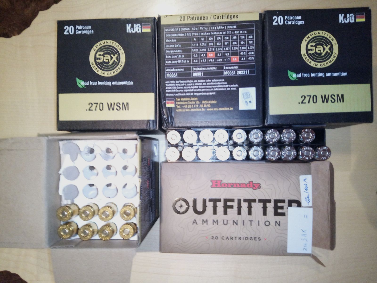 .270 WSM SAX und Hornady Outfitter als Munitionslos