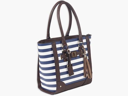 Tas Tote Purse Style Stripe - Navy