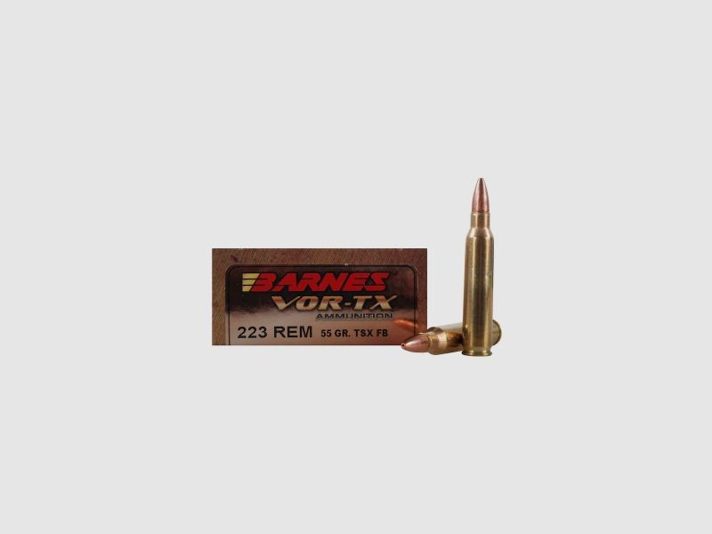 Barnes VOR-TX .223 Rem. 55GR TSX Hollow Point Flat Base 20 cartucce