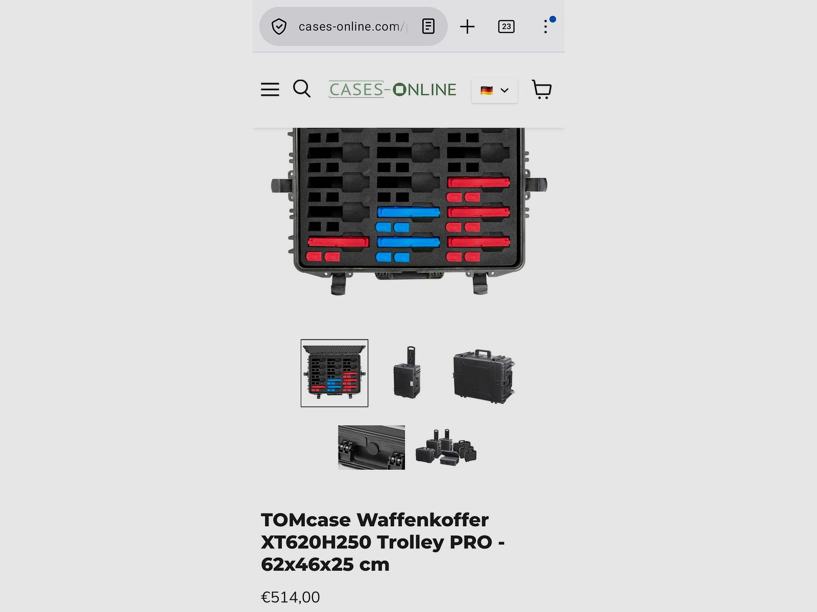 TOMcase Waffenkoffer XT620H250 Trolley PRO - 62x46x25 cm 