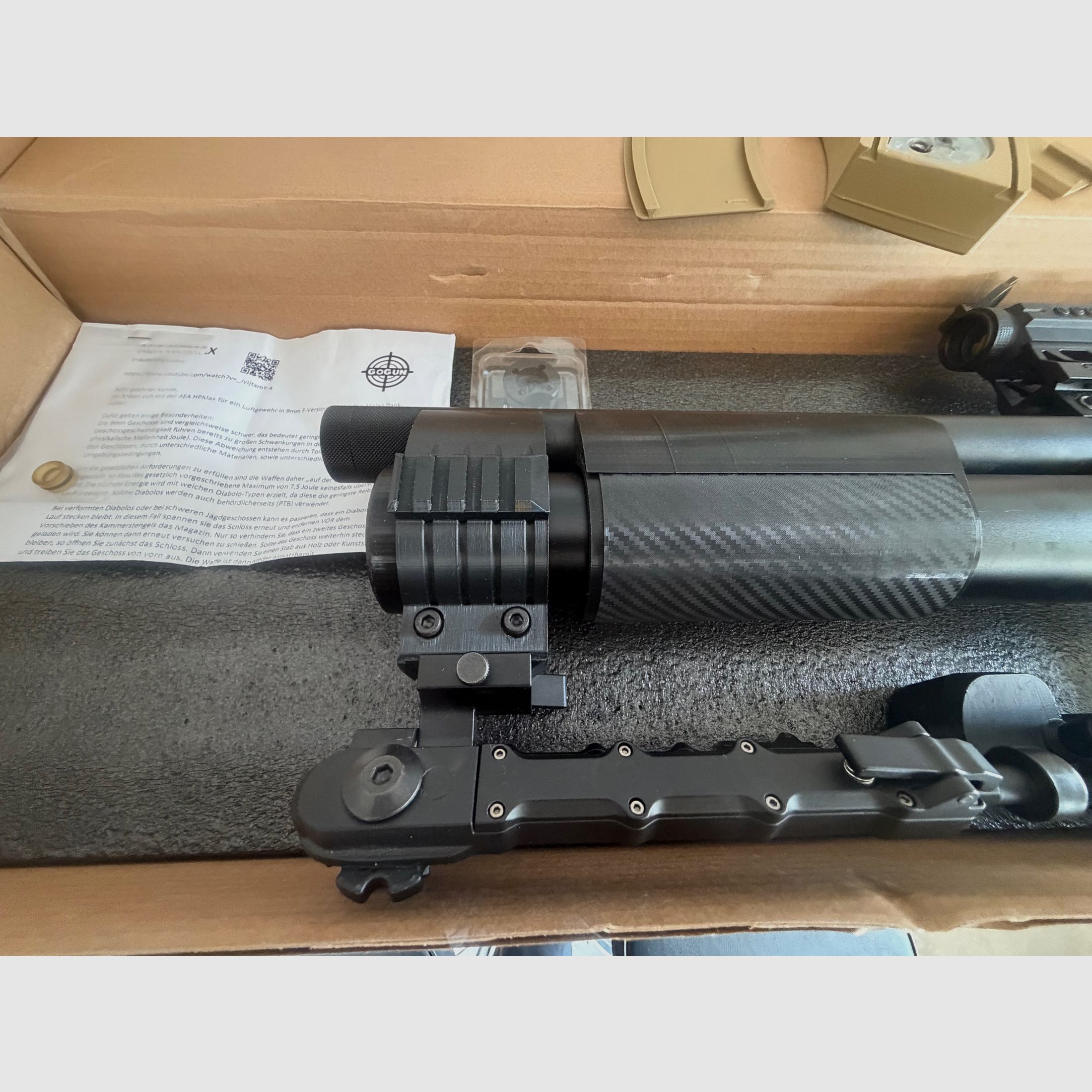 AEA HP-Max MK1 Kal .35 (9mm) F-Luftgewehr – Pump-Action, RED-DOT + Magnifier, Tactical Setup