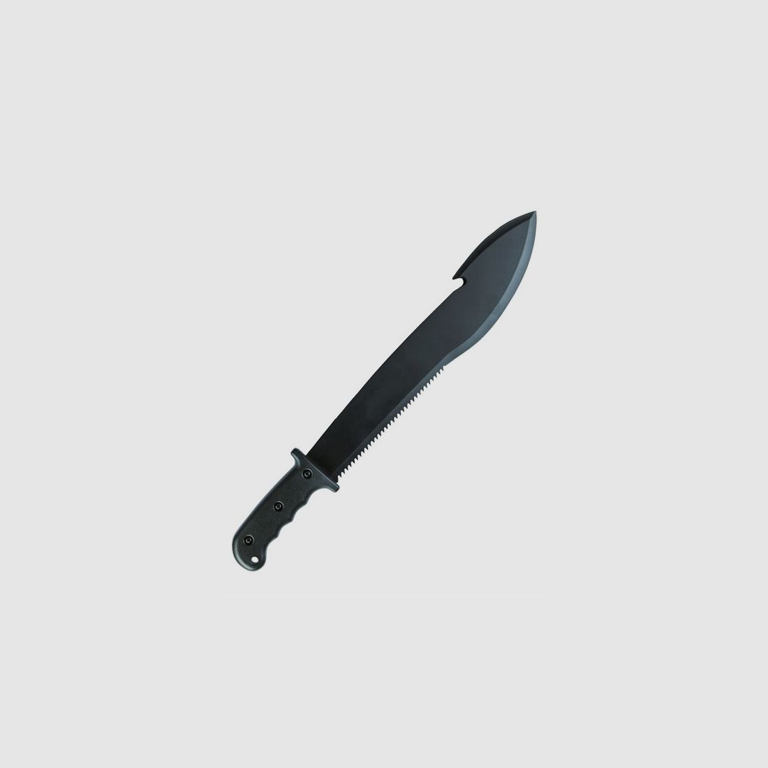 Machete HUNTING 52,5cm / 39cm Klinge - Schwarz - mit Reisshaken + Säge + Scheide
