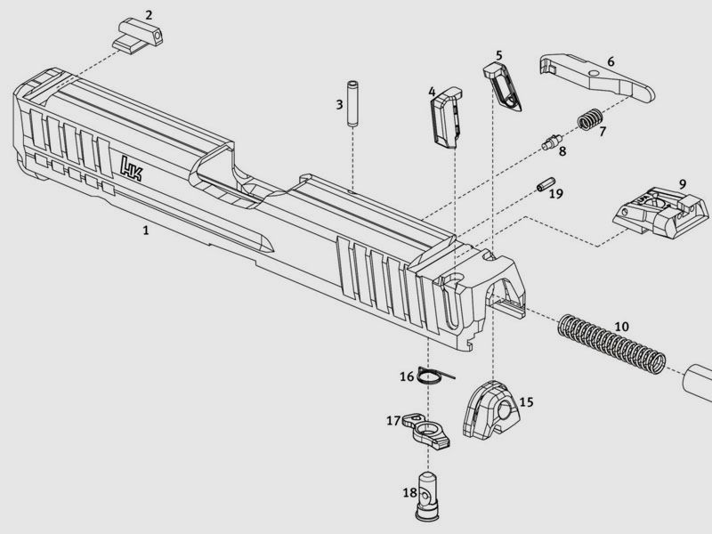 Pezzi di ricambio Heckler & Koch SFP9 --------------------Parti di CHIUSURA---------------------
