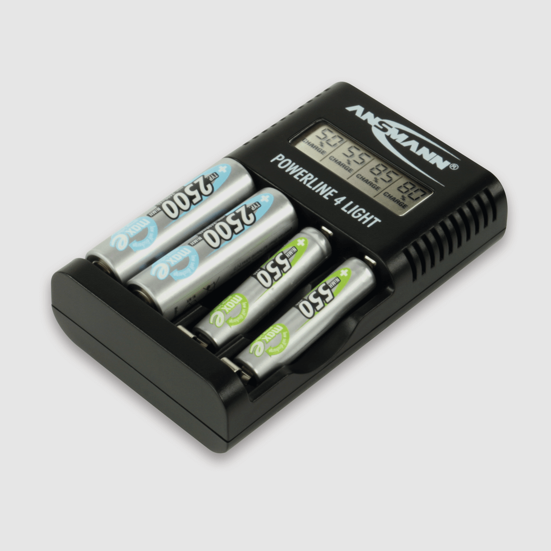 Ansmann Powerline – Cargador de batería de 4 luces