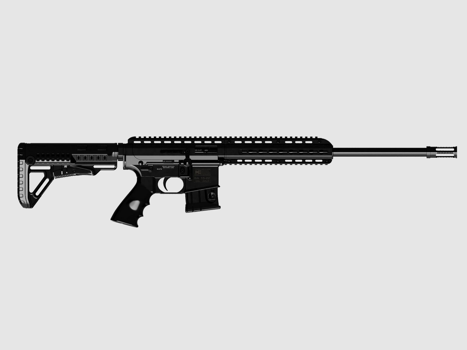 PALLAS BA15-22 Gen 3, Kaliber .22LR KK Repetitiegeweer, Zwart, 47 cm Looplengte