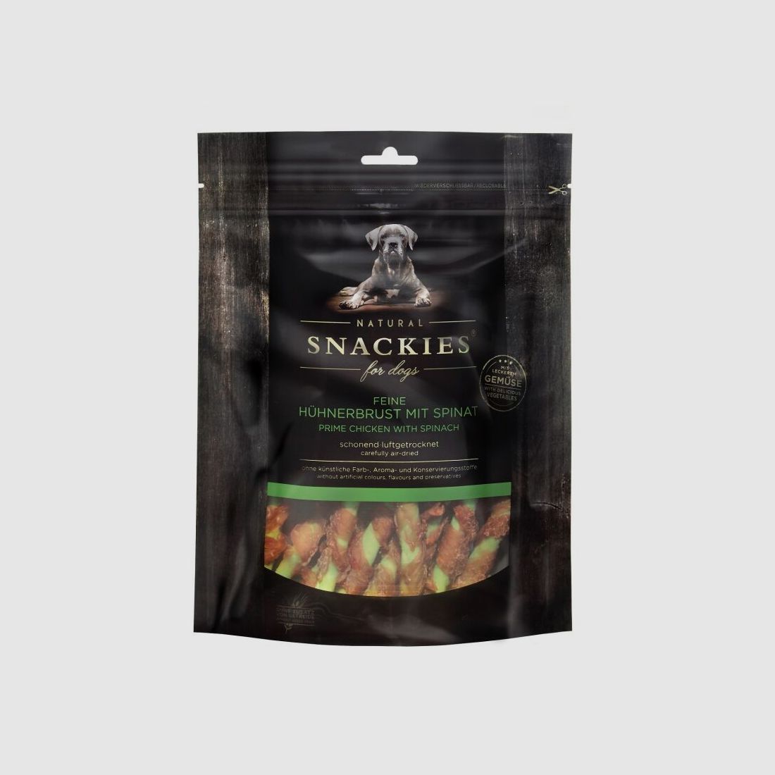 Snackies Hundesnack Feine Hühnerbrust mit Spinat 180g
