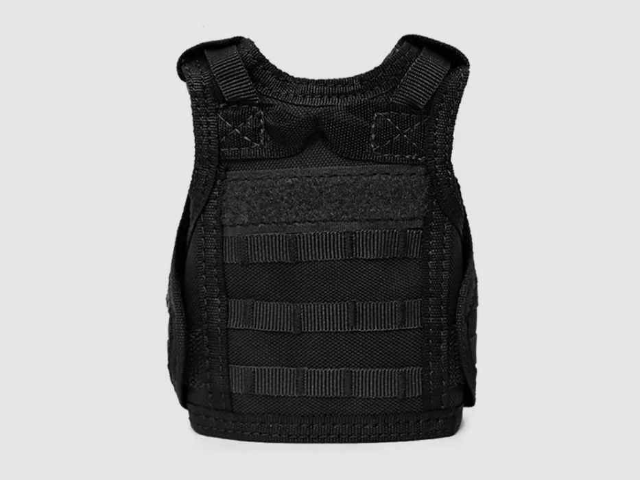 Mini protective vest for beer bottle / wine bottle / thermos bottle - black