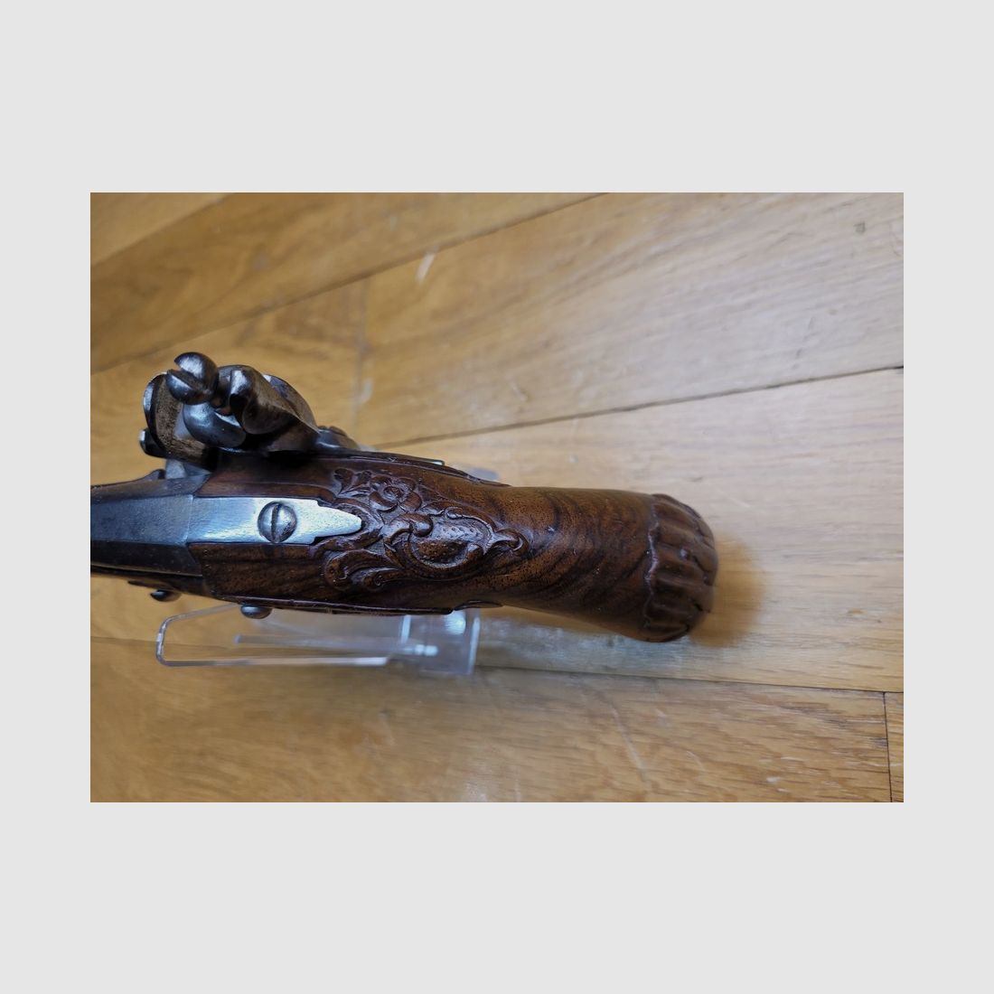 Très beau pistolet « Chien de mer » à silex – Arme par Four à Tulle – Canon de Desaga – Pour les combats des capitaines de la Marine Marchande – Vers 1780 – TBE+, image 14 sur 21