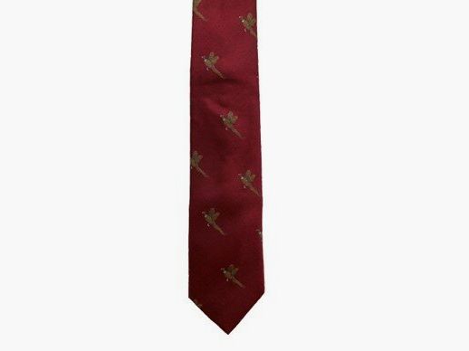 Lovergreen Stropdas Motief Zijde Stropdas bordeauxrood Fazant