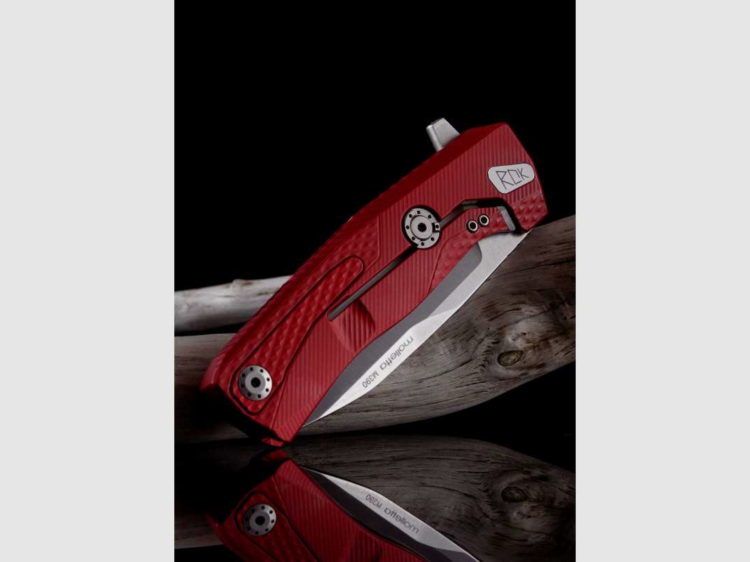 Lionsteel ROK Aluminium Taschenmesser, rot, satiniert