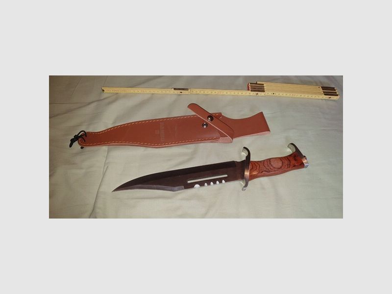 Rambo 3 III Filmmesser Messer Bowie Knife Machete Jagdmesser Outdoor mit Scheide