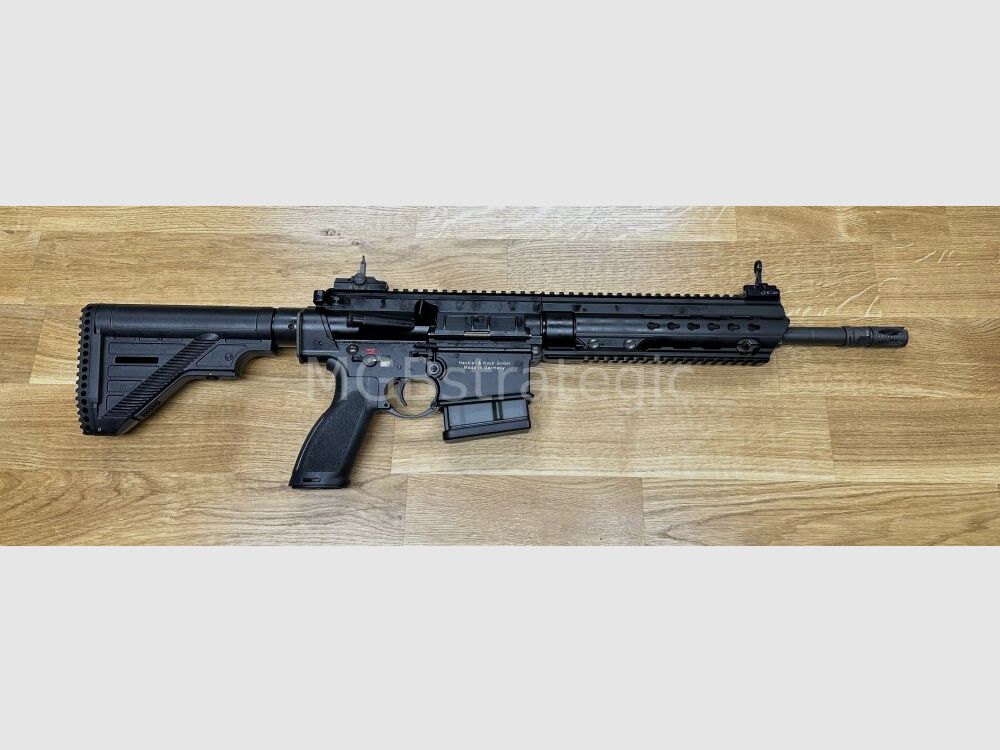Heckler & Koch MR308 A3 13" - semi-automatic rifle .308 Win. including silencer ASE UTRA Dual 762-Short-QM2 Gen2 Cerakote black / color black - H&K MR 308 A3 - civilian version of the H&K 417 / H&K G27k