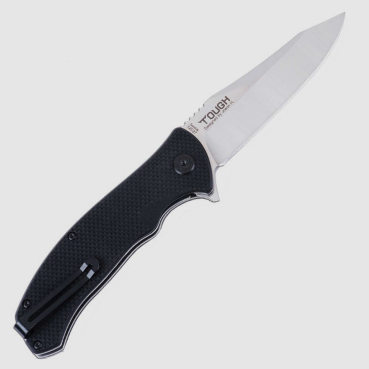EDC Klappmesser TOUGH Skandinavischer Sandvik Stahl 12C27 schwarz von TEKUT