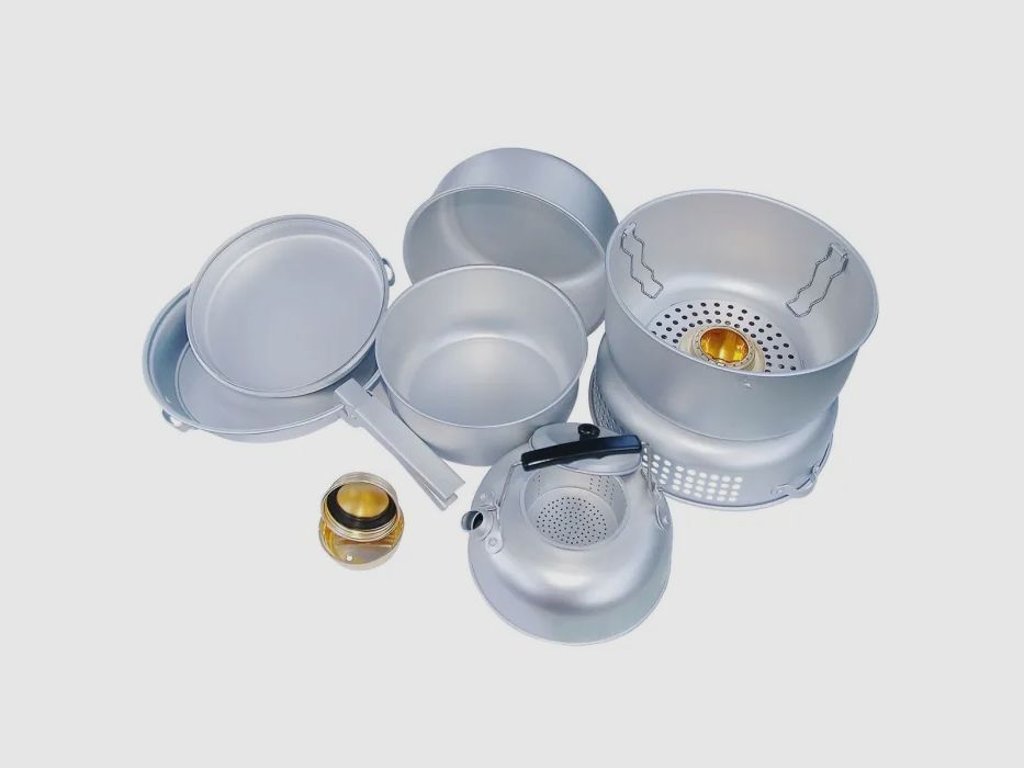 Deluxe cooking set with spirit stove