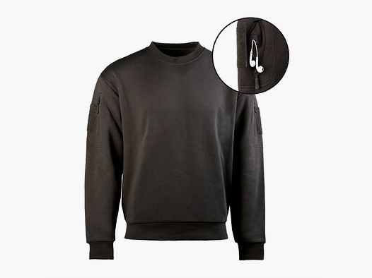Mil-Tec Tactical Sweatshirt Round Neck - Black / 3XL