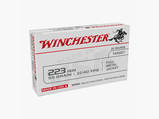 Winchester	 Target FMJ 55grs 1000x Patronen im Karton