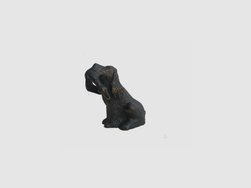 Lovergreen small bronze statue motif Cocker Spaniel with duck in mouth
