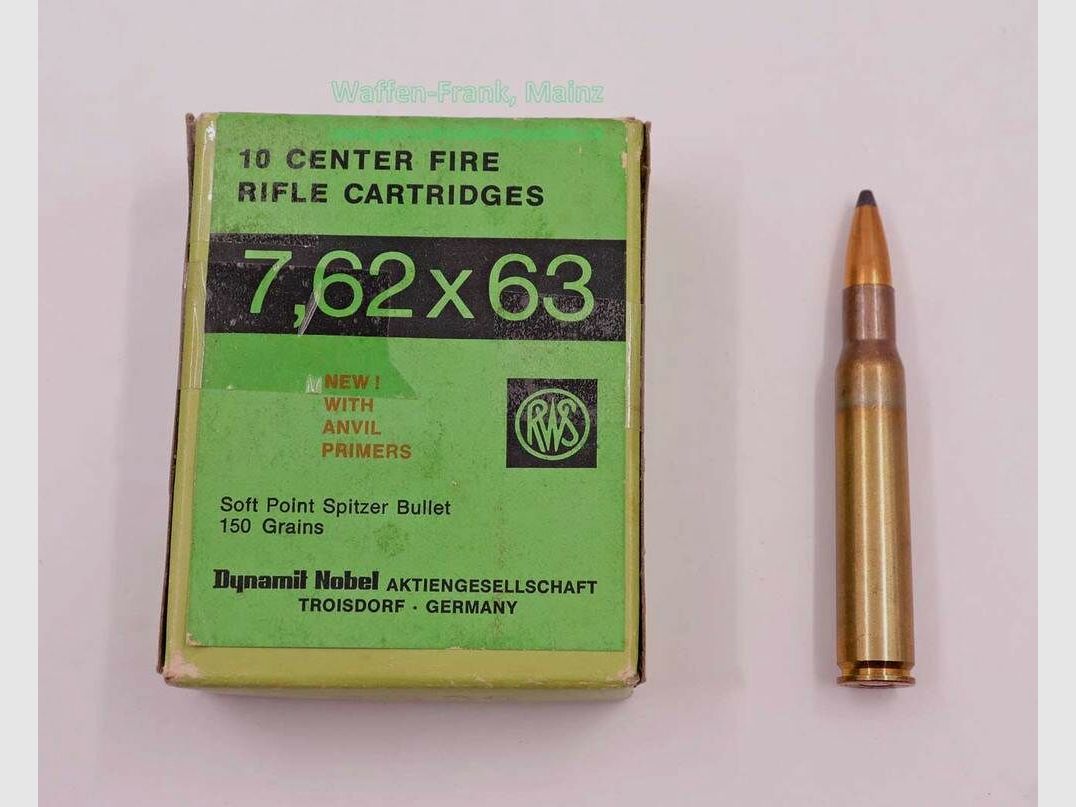 RWS (WZd.Fa.Rottweil) rifle cartridges .30-06/7.62x63