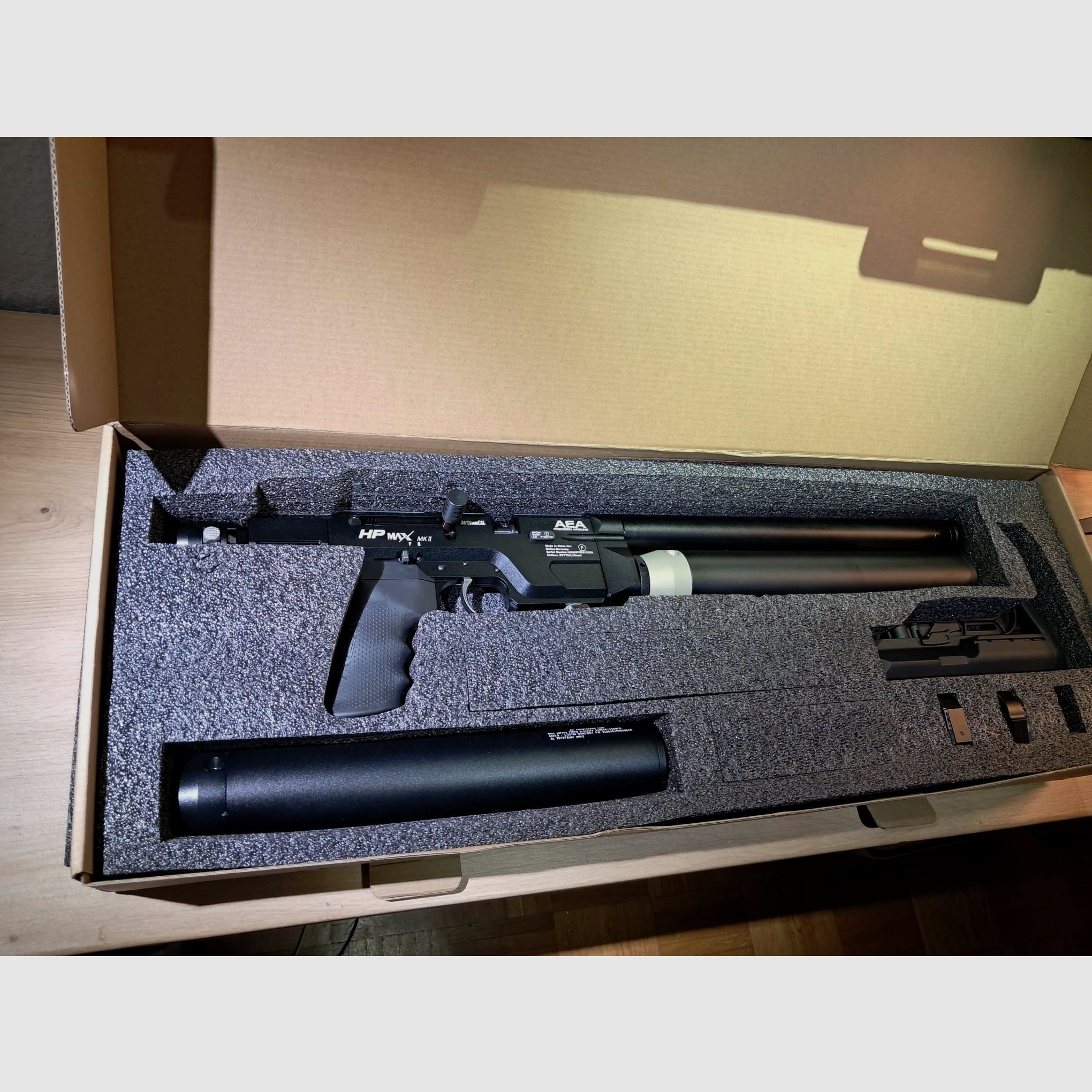 AEA HP Max MK2 – neuwertiger Zustand – inkl. Zubehör & Export-Kit Luftgewehr