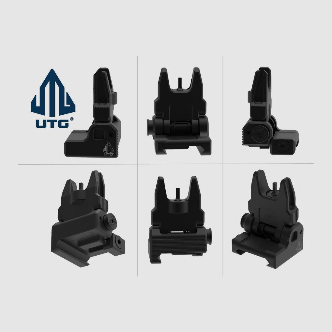 UTG Visierung vorne fĂĽr Sturmgewehr AR-15, fĂĽr Weaverschiene, federunterstĂĽtzt, posi lock