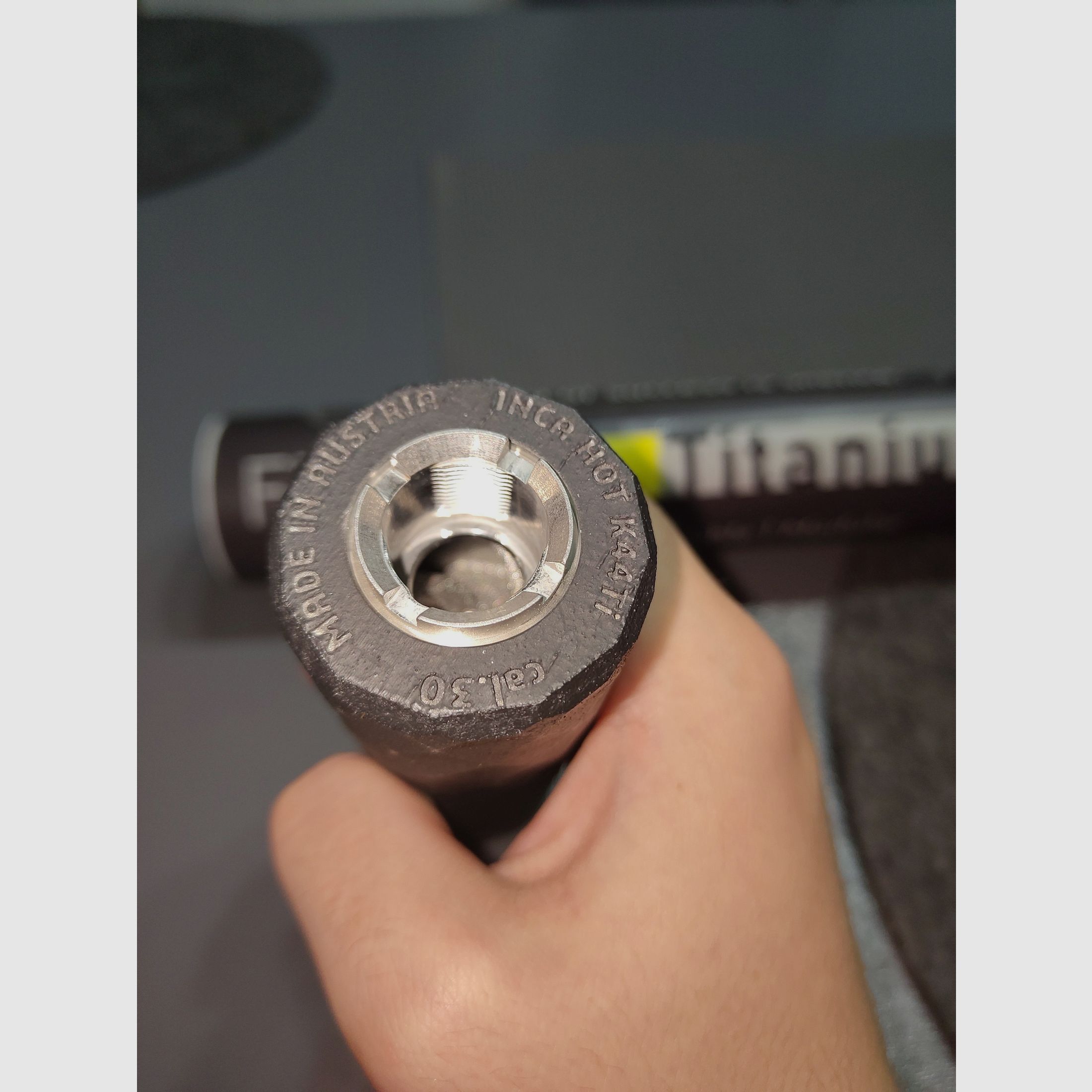 FBT INCA HOT 44Ti, Schalldämpfer Titan 3D-Druck