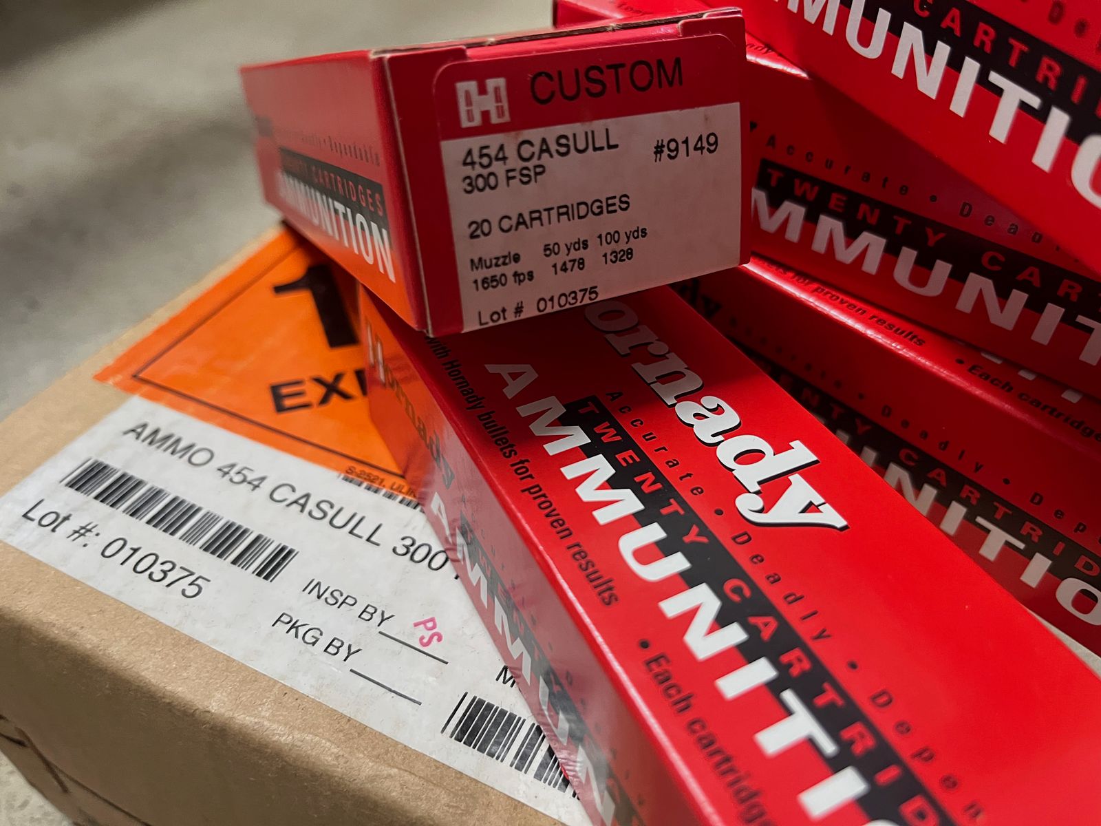 Cartuchos de revólver Hornady Custom .454 Casull 300FSP #9149