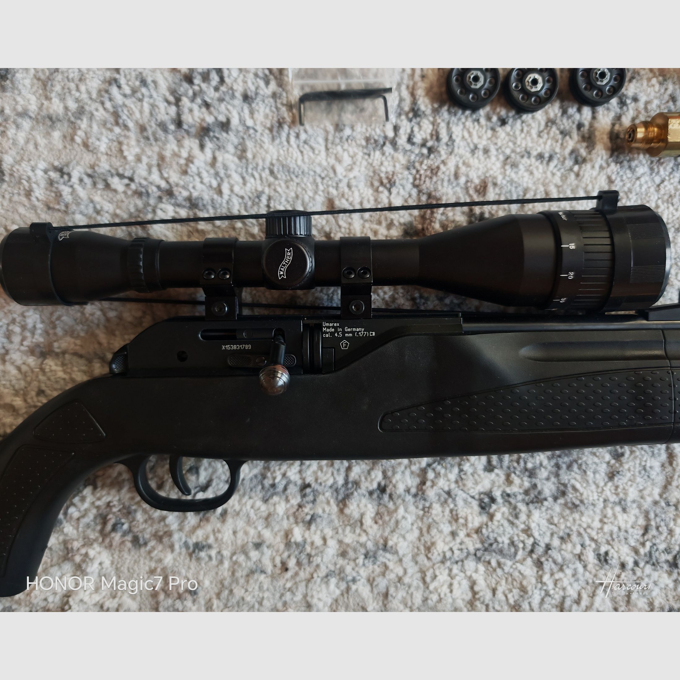 Hämmerli 850 CO2 carabine à air beaucoup d'accessoires, comme neuve !