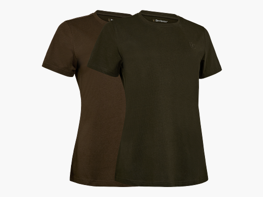 Lady 2-pack T-shirts - Fallen leaf / Timber - Women's clothing size: 48
