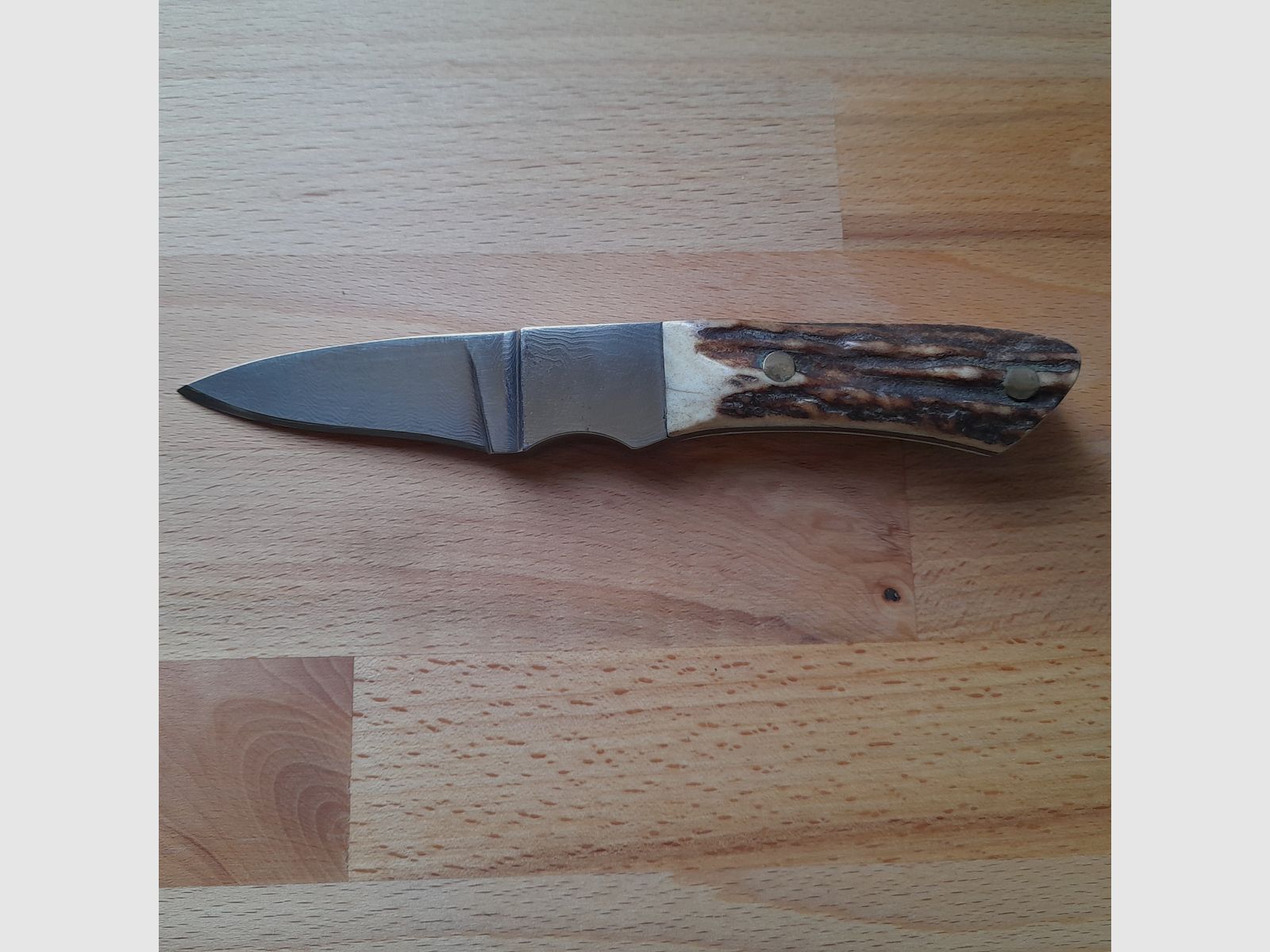 Damast Jagdmesser von Heinz Denig Handgeschmiedet aus der Eisenschmiede in Trippstadt Pfalz