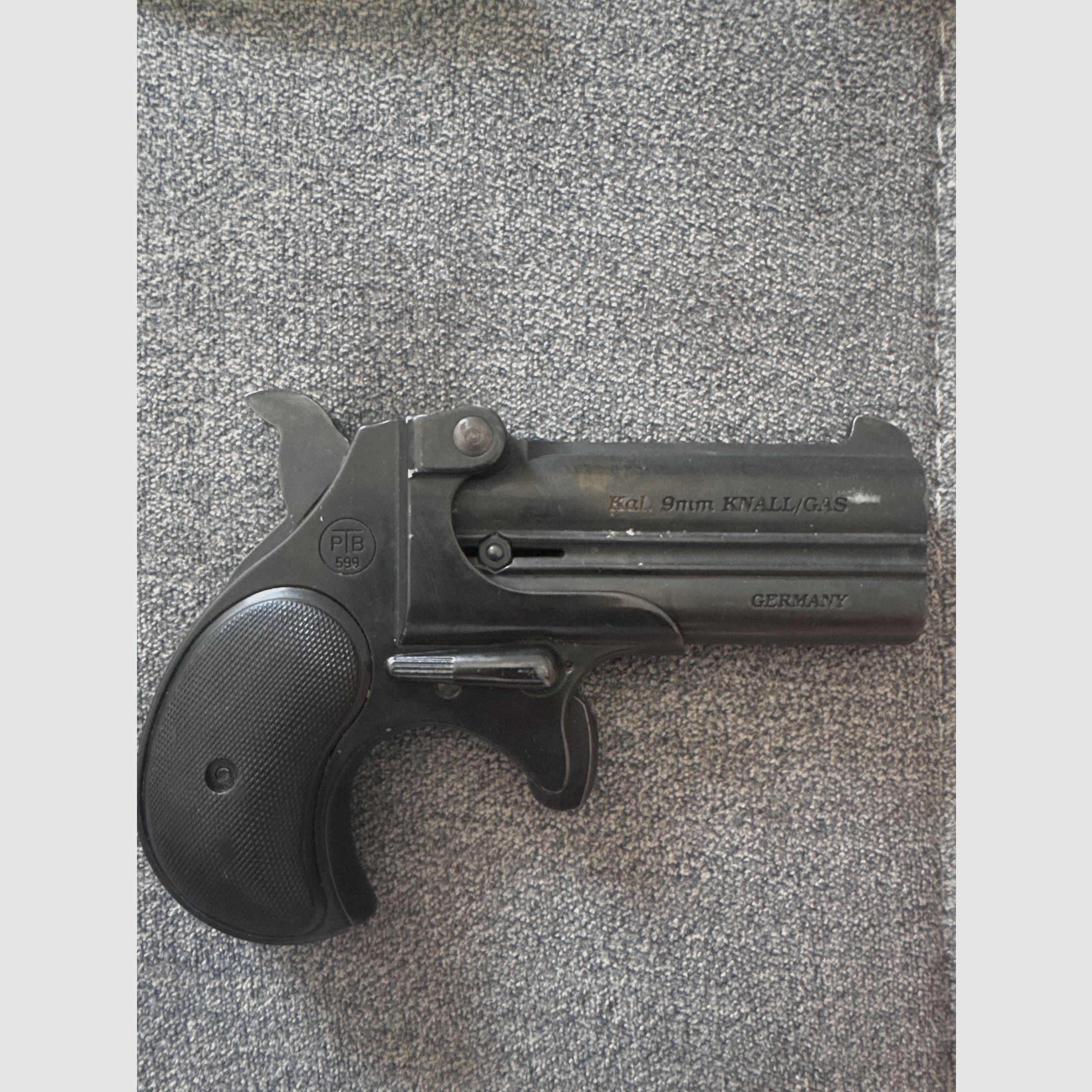 Schreckschuss Derringer Noris Twinny 9mm Knall (PTB 599) + Zubehör & Beleg
