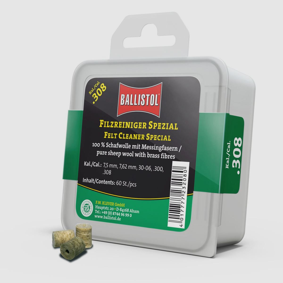 Ballistol viltreiniger speciaal / 60 st. / kal. .308