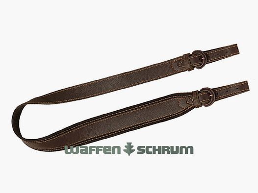 Sangle de Fusil AKAH en Cuir d'Élan Antidérapante - 2 Boucles