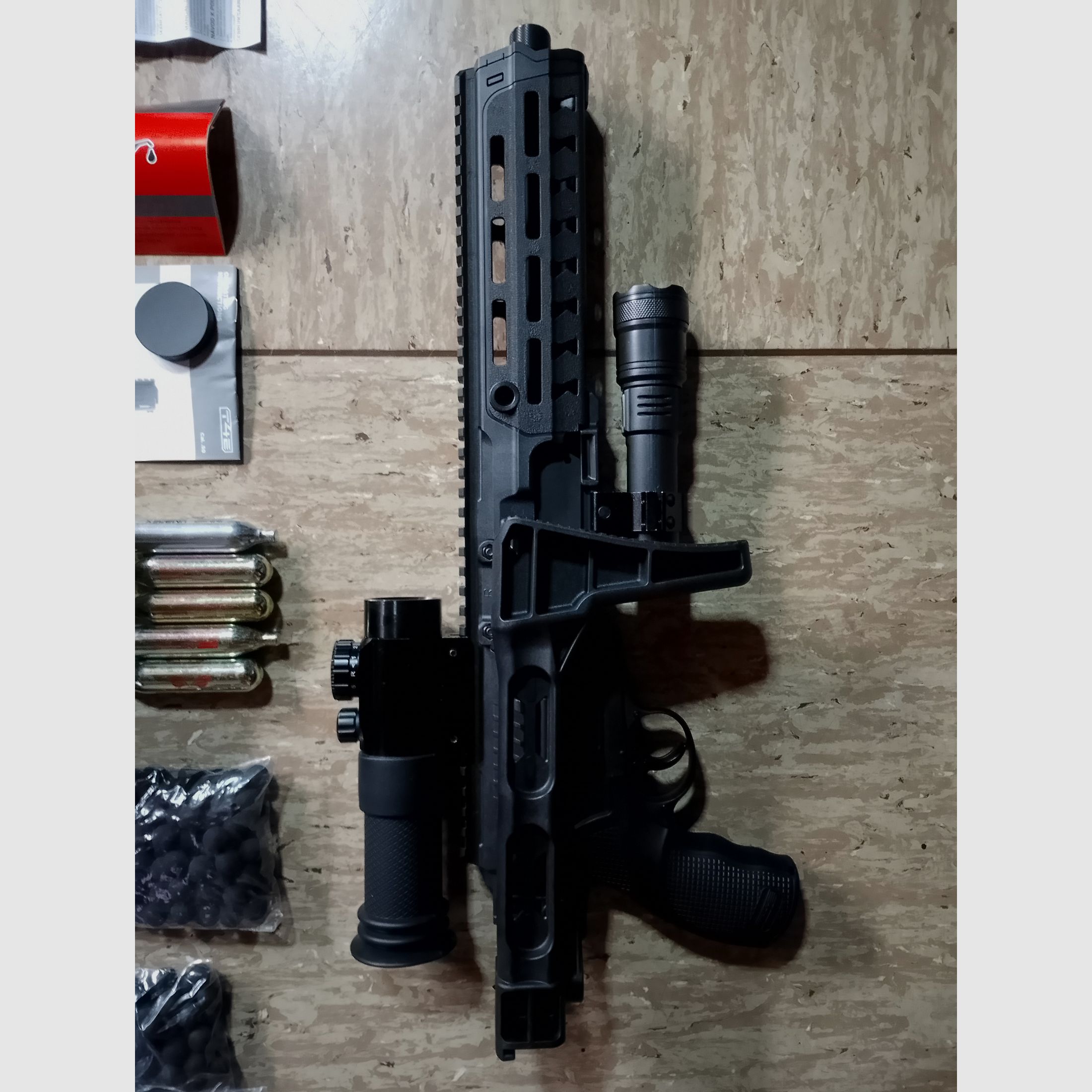 Neu T4E RAM HDR50  Tr50 gen2 + Carbine Conversion Kit+ Alu kugeln + Rubberballs .50 + Flashlight + CO2 Kapseln+ Visier Ovp 