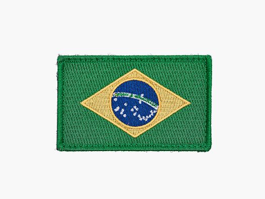 Brazil Flag Embroidery Patch with Fastener Hook and Loop