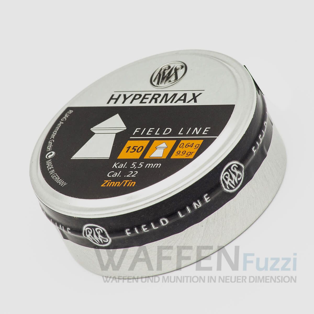 Diabolo RWS Hypermax sans plomb 5,5 mm 150 pièces.