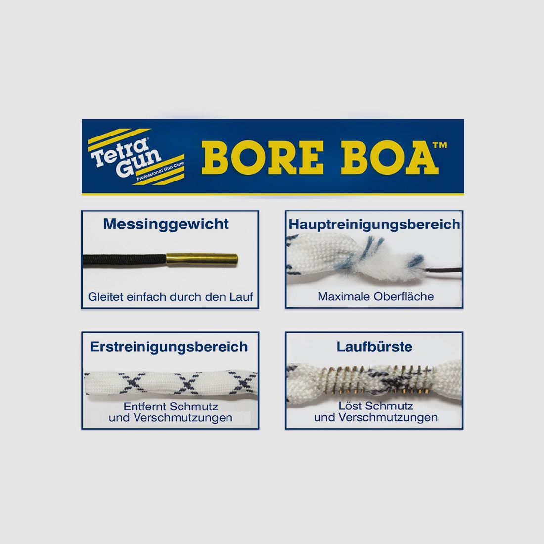 TETRA GUN Bore Boa Lauf-Reinigungsschnur für Langwaffen