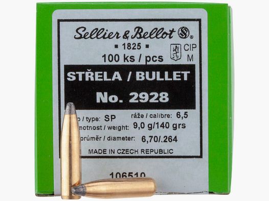 Sellier & Bellot Bullets .264 9.1g/140grs. Tlm