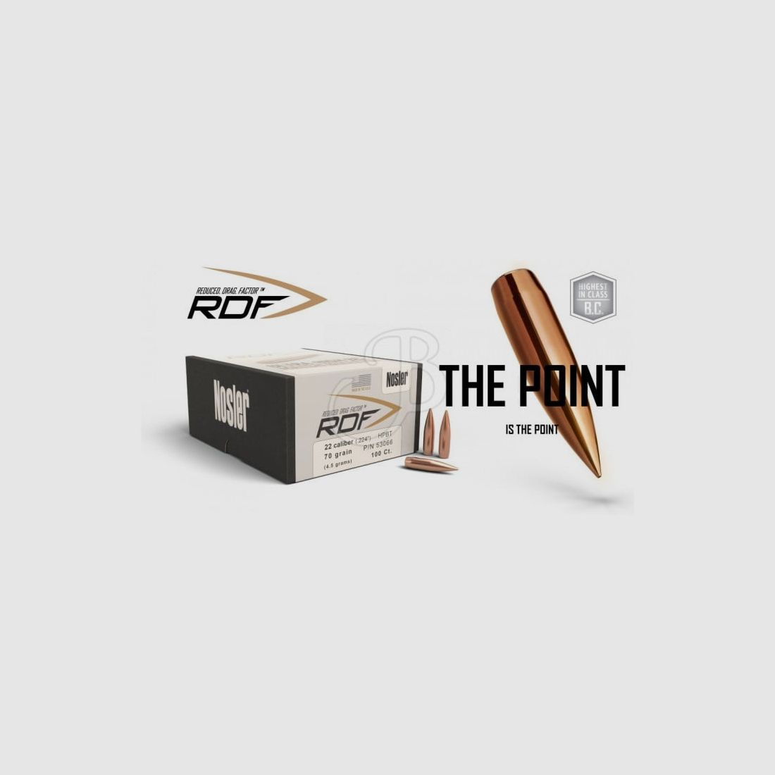 NOSLER RDF 308" 210 GR HPBT CONF. 100 STK - 53434