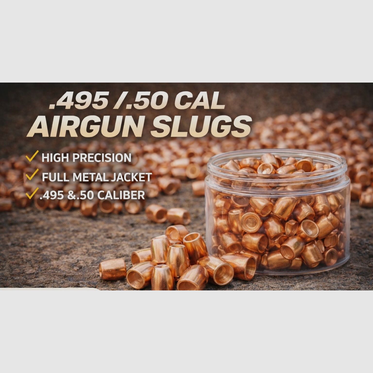 AEA Megalodon Challenger Slugs Kal. 495 / .50 PEŁNY METALOWY KAPTUR - VOLLMANTEL