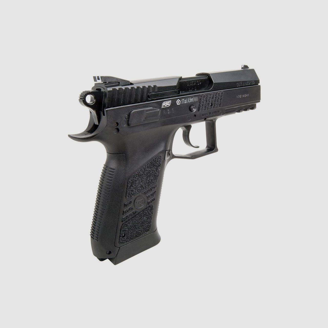 CO2 Pistole CZ 75 P-07 Duty Blow Back schwarz Metallschlitten Kaliber 4,5 mm BB (P18)+ SchalldĂ¤mpfer Adapter