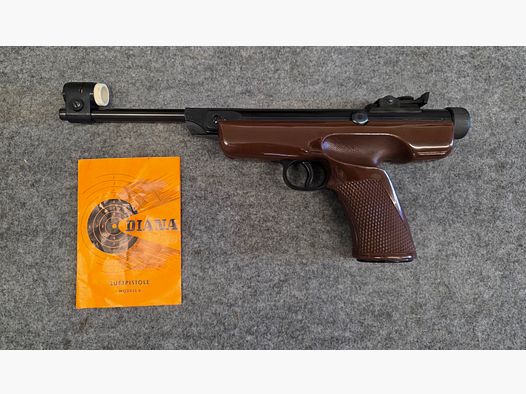Für Sammler neuwertige  Diana Luftpistole Modell 6 von 1969 ohne F - Zeichen Pistole Cal. 4,5mm Diabolo Knicker