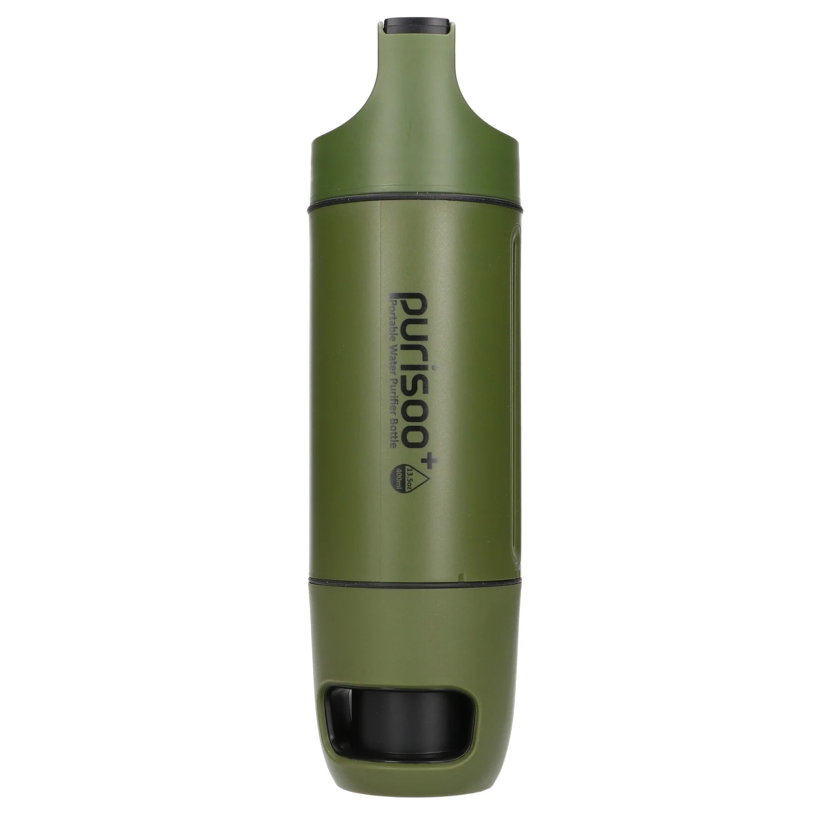 Butelka z systemem filtrującym Purisoo+ zielona z pompką, 400ml, filtr UF + ACF, zdjęcie 6 z 18