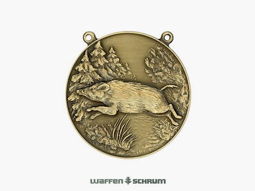 Steinhauer&Lück Medaille Wildschwein m. Kette Bronzefarbig
