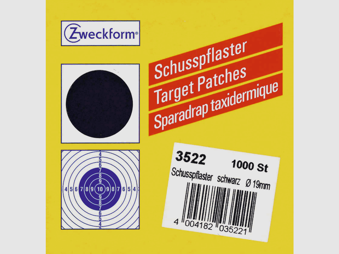 Schietpleister zwart Ø 19 mm