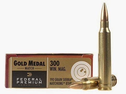 Federal Premium Gold Medal Sierra MatchKing .300 Win. Mag. 190GR BTHP 20 cartridges