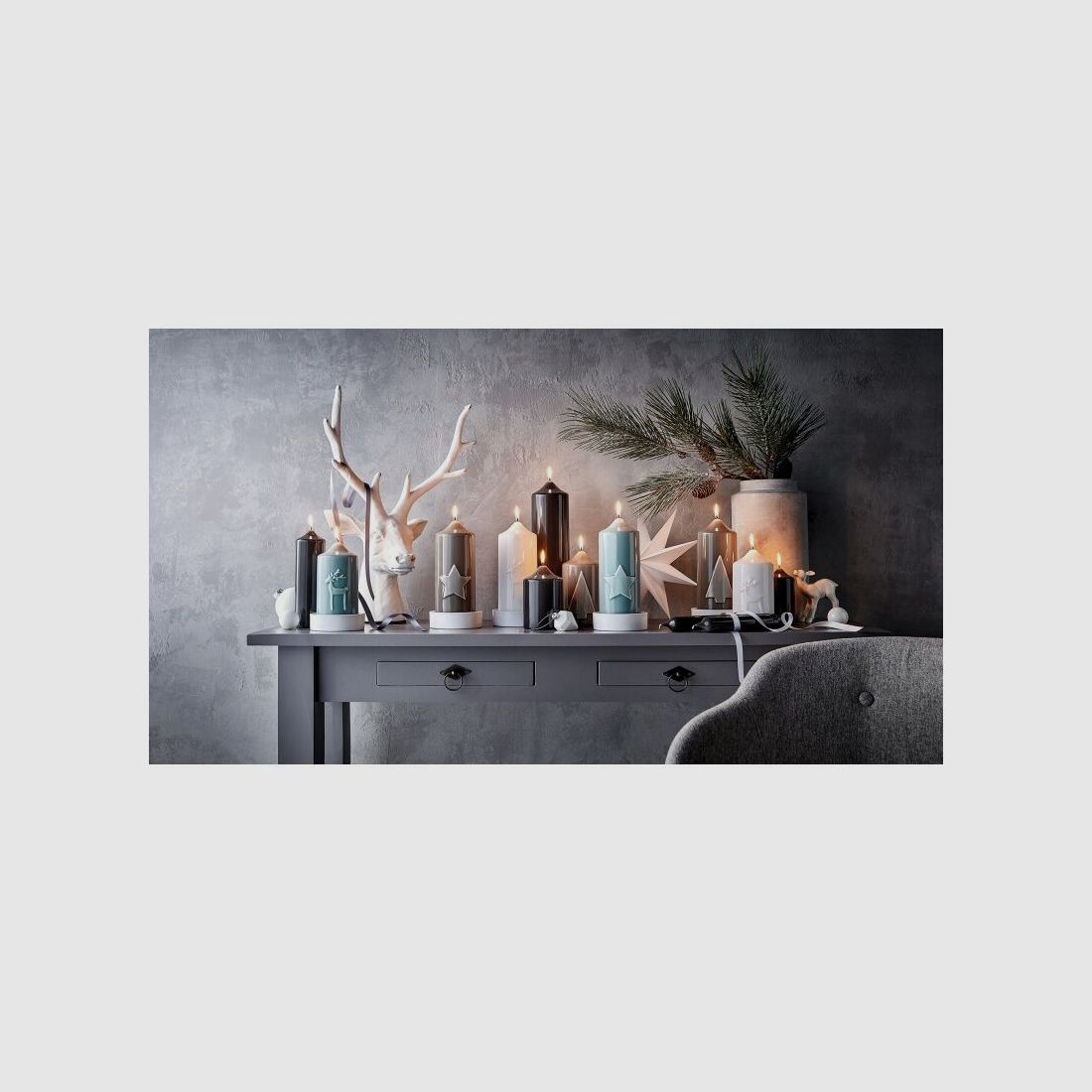 Engels Kerzen Gelackte Stab- oder Stumpkerze mit Geweih