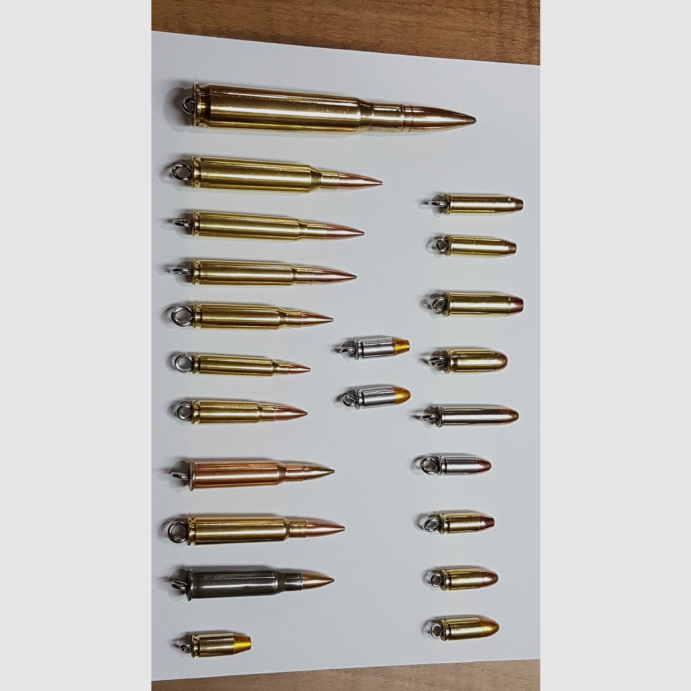 Schlüsselanhänger Patrone verschiedene Kaliber