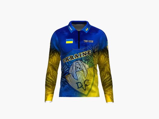 DED IPSC Ukraine Langarm-T-Shirt, Größe: XXL, Benutzerdefinierter Name: Mit Benutzerdefiniertem Namen, Bekleidungsart: Regulär (Herren)