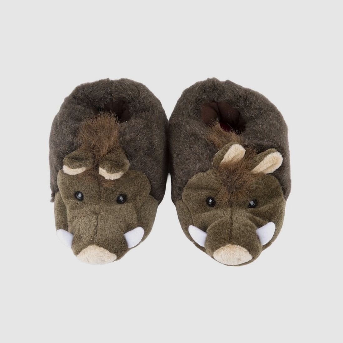 LivingActive Wildschwein Hausschuhe Warme Plüsch-Slipper